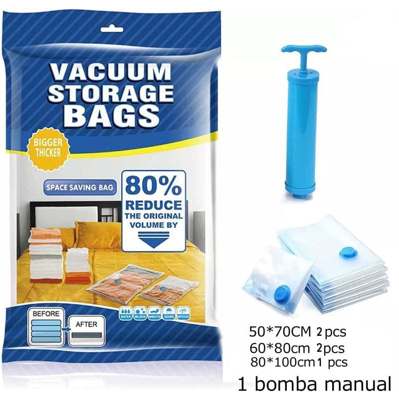 Contenido del kit: bolsas en tres medidas y una bomba manual
